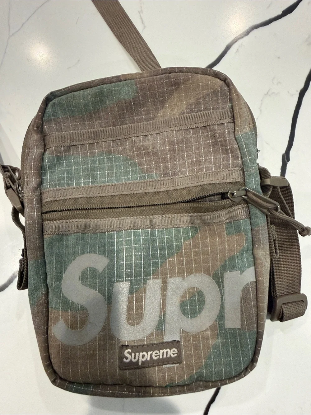 Supreme Green/Brown Camo Shoulder Bag
